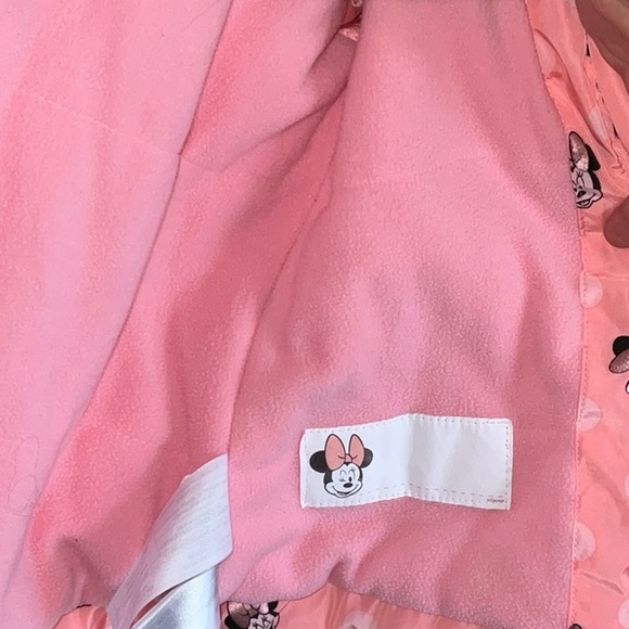 DISNEY MINNIE MOUSE EARS HOODED ROSE GOLD PINK RAINCOAT SIZE 4 - Picture 13 of 14